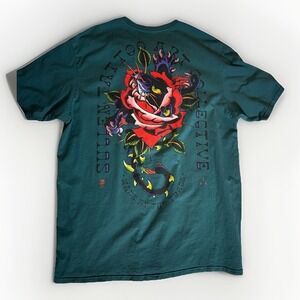 Sullen Art Graphic Tee T-shirt Tie Dye Men's 2XL Floral Black Panther Teal Jewel